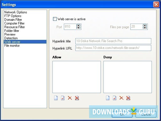 Settings - Web Server