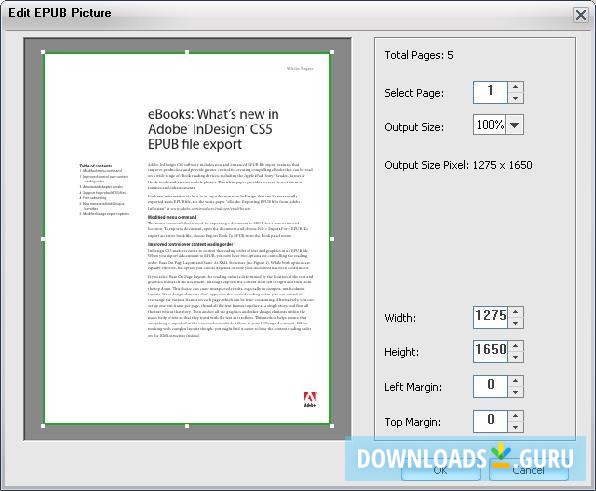Image-Based EPUB Settings