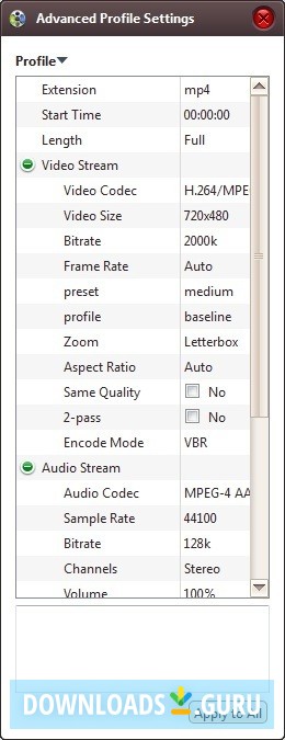 Advanced Profile Settings