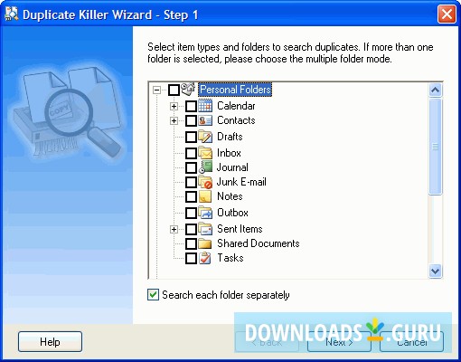 Duplicate Killer Wizard step 1