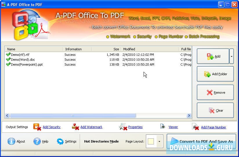 Documents added to list