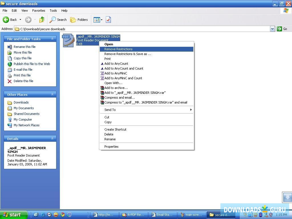 Restriction remover in the right click menu for quick access.