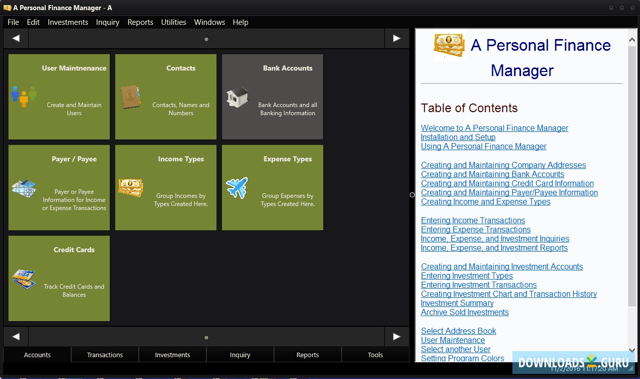 A Personal Finance Manager