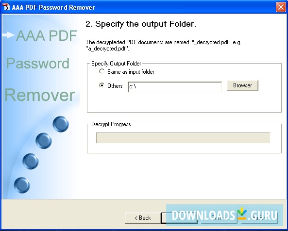 specify the output folder