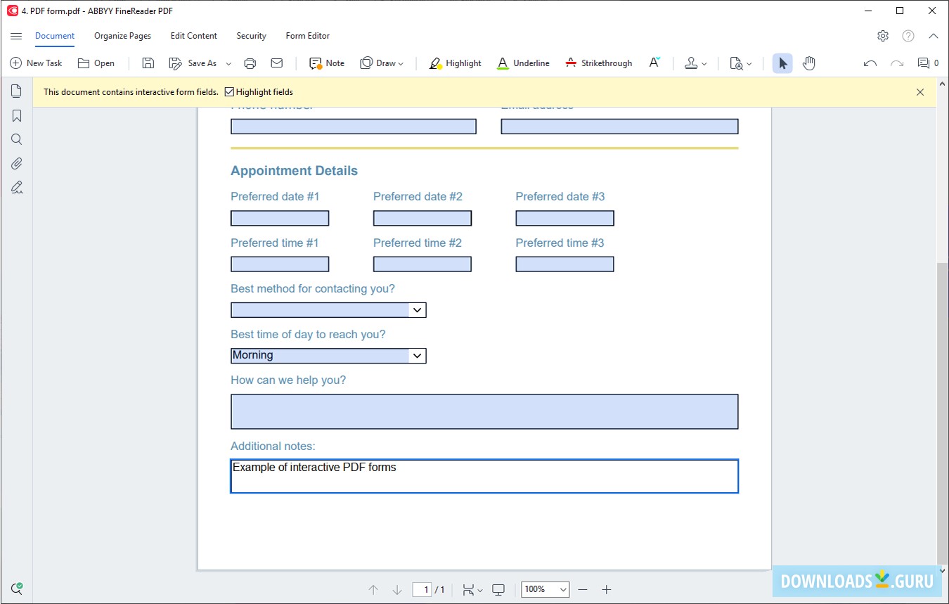 Create fillable PDF forms