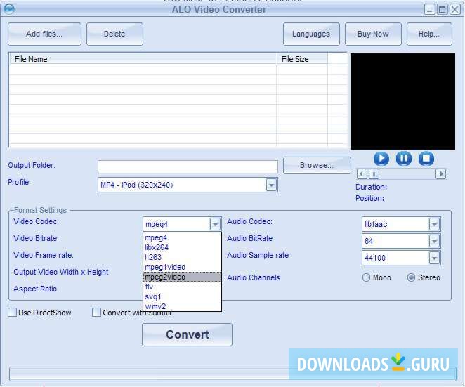 Format settings