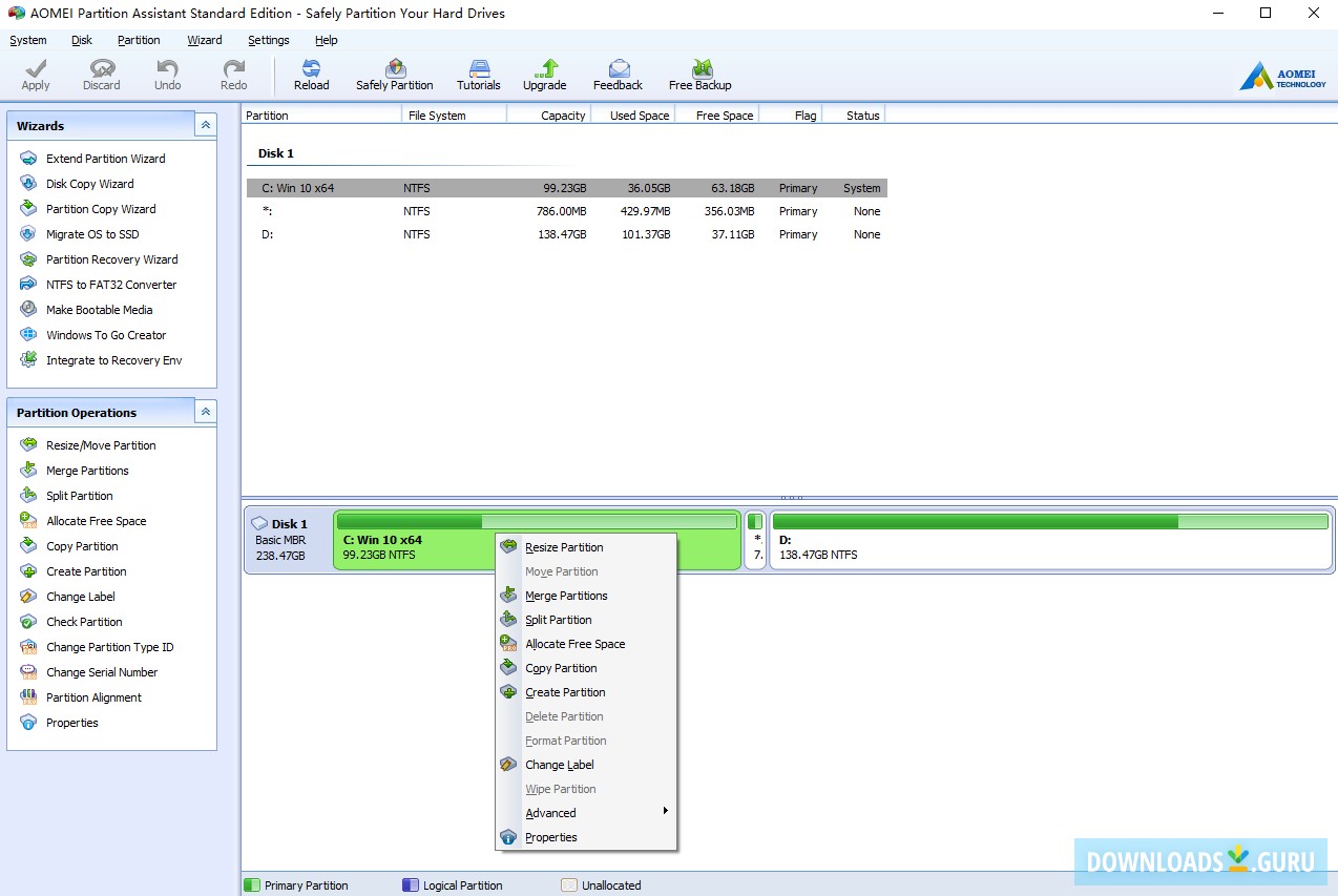 download the last version for android AOMEI Partition Assistant Pro 10.2.0