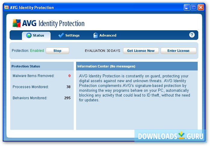 Main window & Status Tab