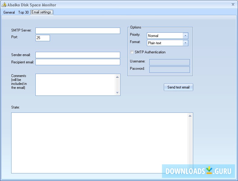 Email Setting Tab