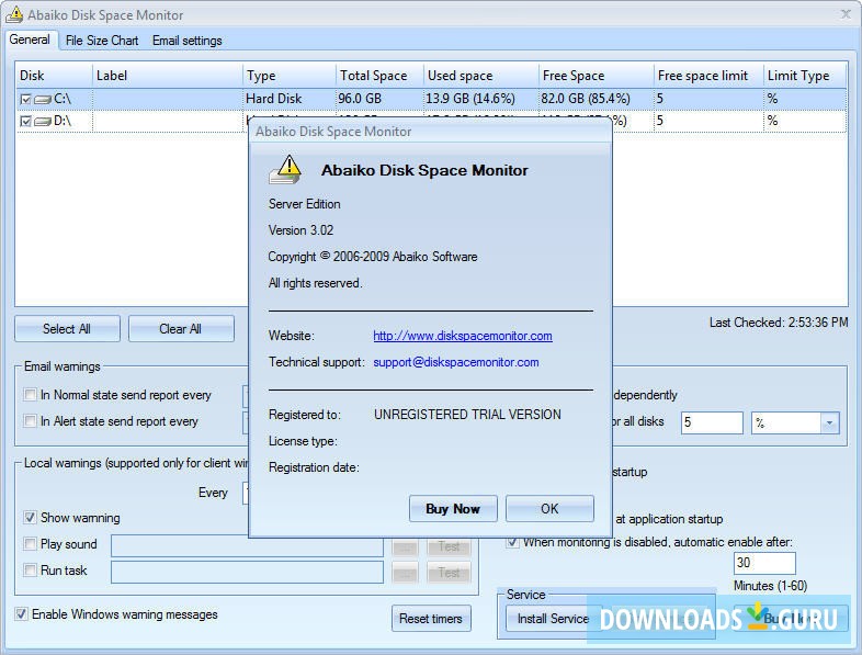 Abaiko Disk Space Monitor