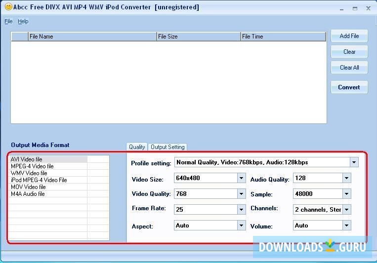 Abcc Free DIVX AVI MP4 WMV iPod Converter