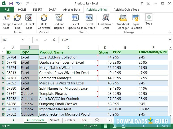 Ablebits Fill Blank Cells for Microsoft Excel
