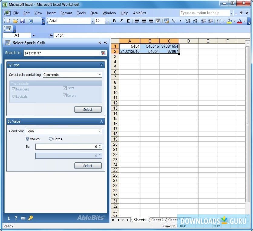 Ablebits.com Select Special Cells for Microsoft Excel
