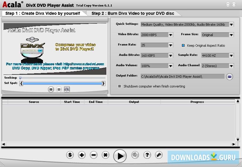 Acala DivX DVD Player Assist