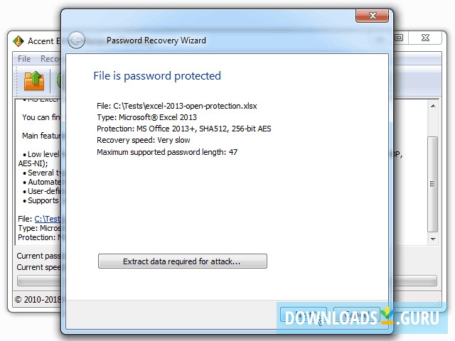 Accent EXCEL Password Recovery