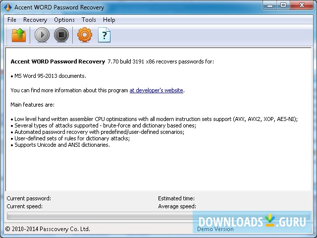 Accent WORD Password Recovery
