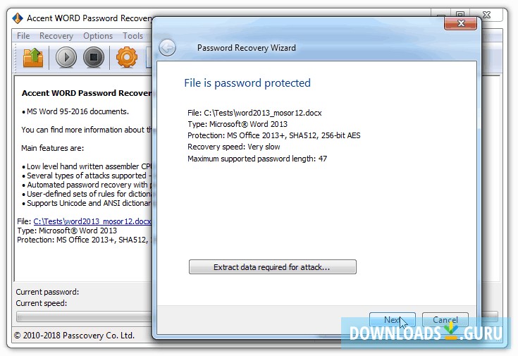 Accent WORD Password Recovery