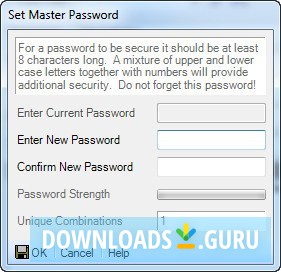 Setting Master Password