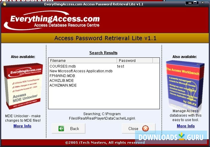 Multiple database password recovery