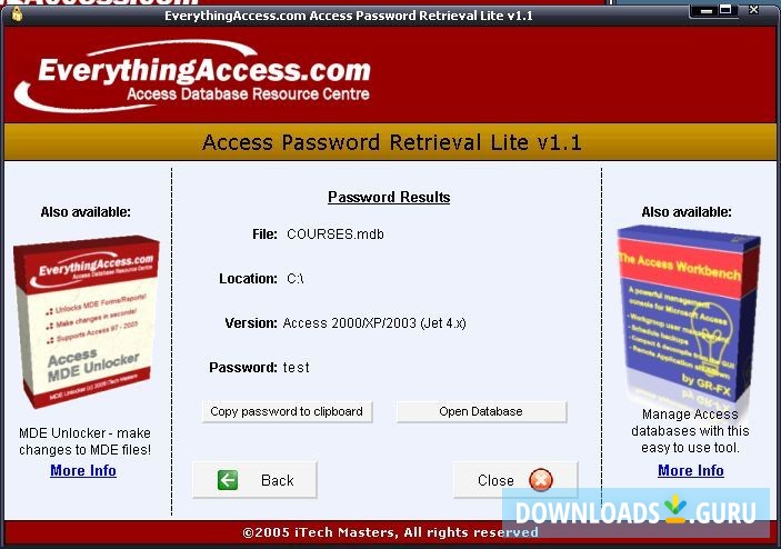 Access Password Retrieval Lite