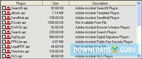 Plug-ins list