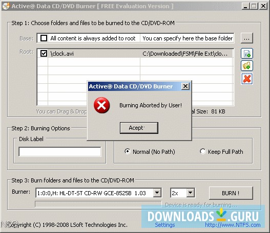 Active@ Data CD/DVD Burner