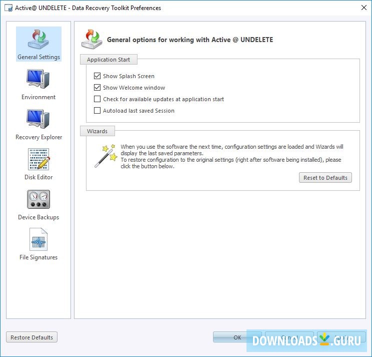 Preferences Window
