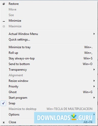 Menu with new actions
