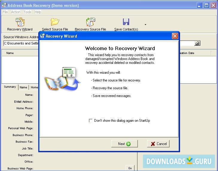 Address Book Recovery