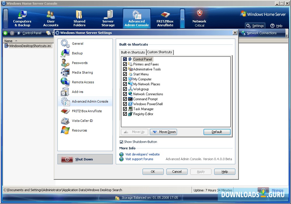 Advanced Admin Console AddIn