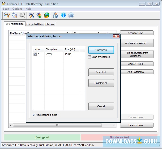 select logical disk to scan