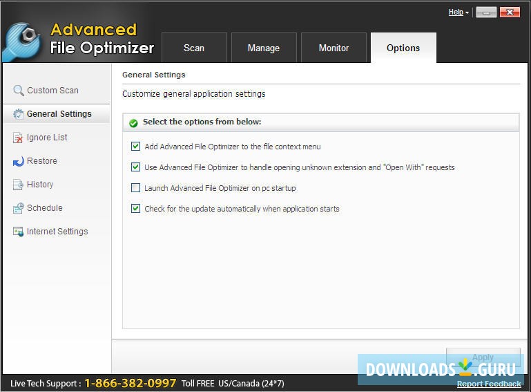 General Settings Window