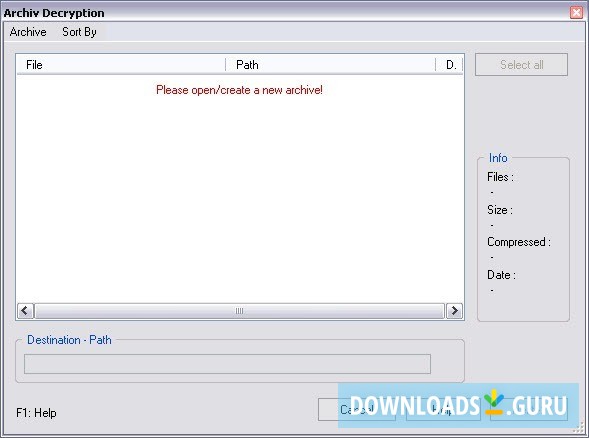 Archive decryption