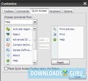 Customization options
