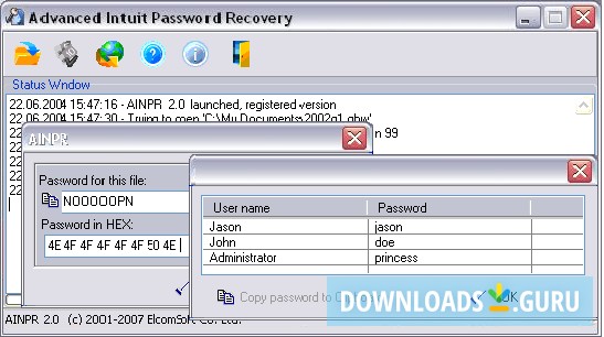 Advanced Intuit Password Recovery