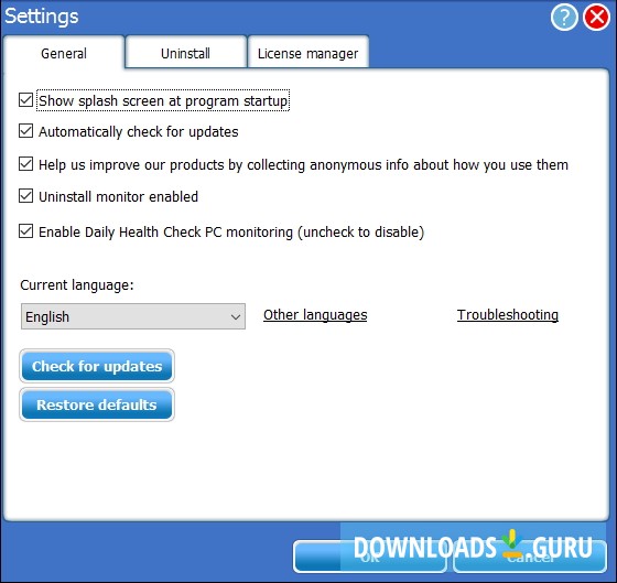 Settings Window