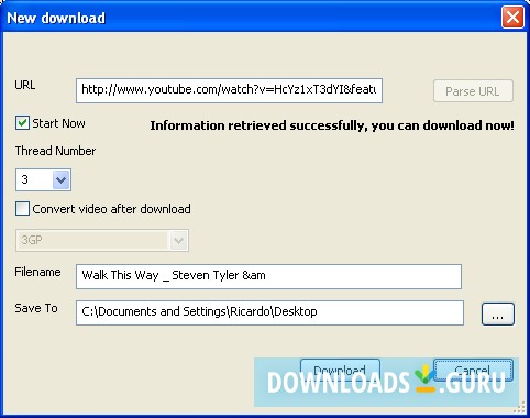 New Download Window