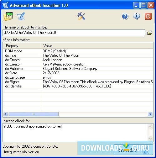 Inscribing Your E-book