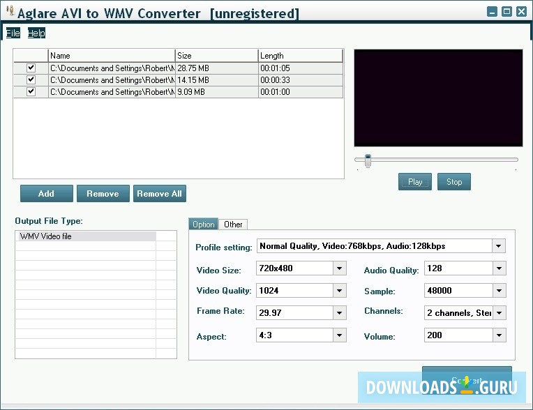 Aglare AVI to WMV Converter
