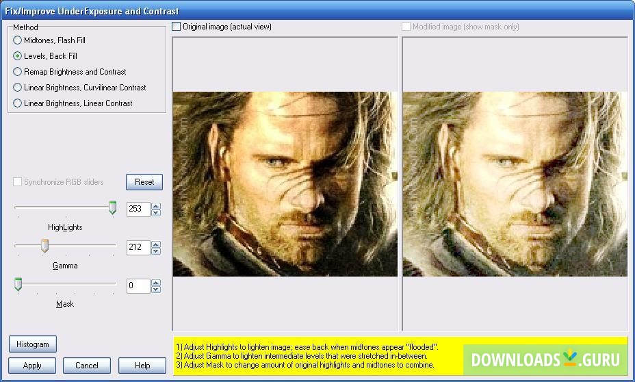 RGB, brightness, saturation adjustment