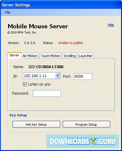 mobile mouse server windows 10