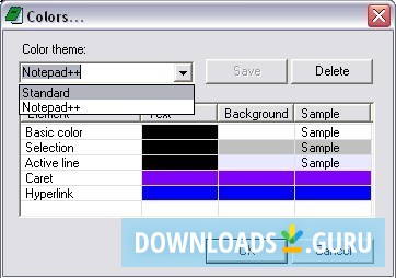 Changing color theme
