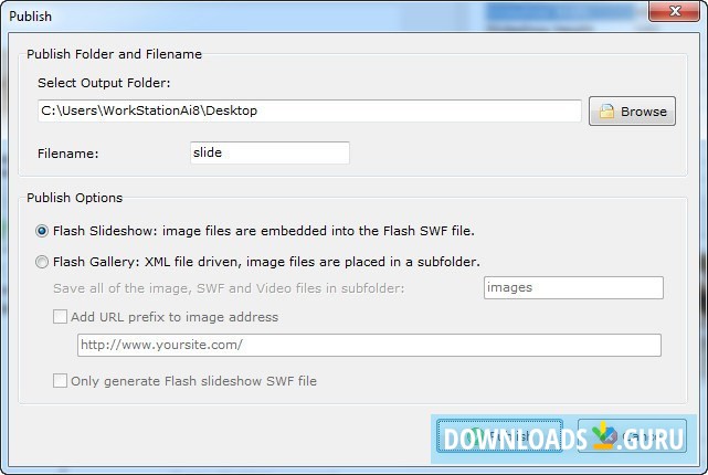 Adjusting Publishing Settings