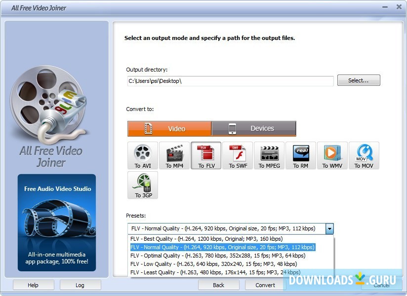 Selecting Output Format