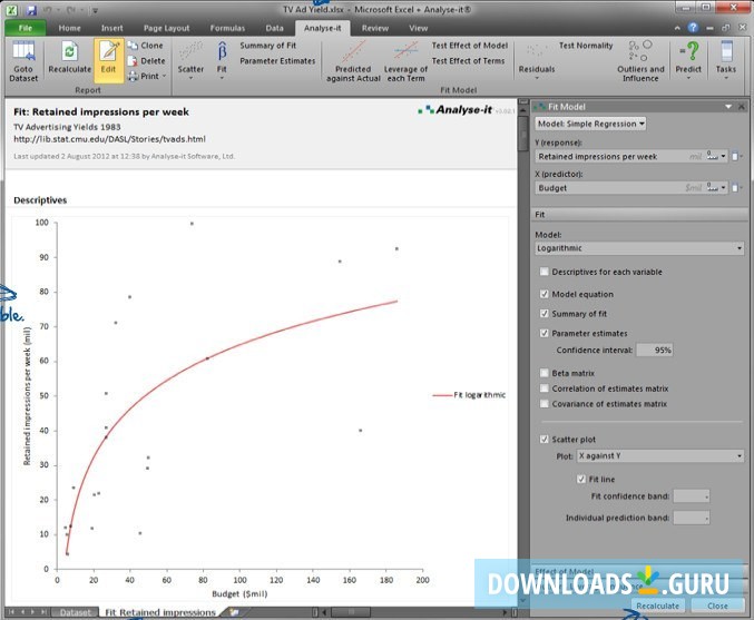 Analyse-it for Microsoft Excel