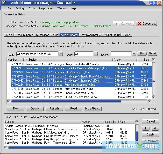 Android Newsgroup Downloader