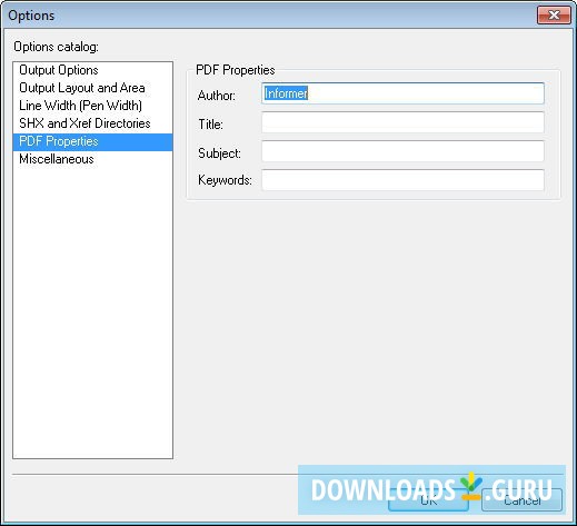 Setting PDF Properties