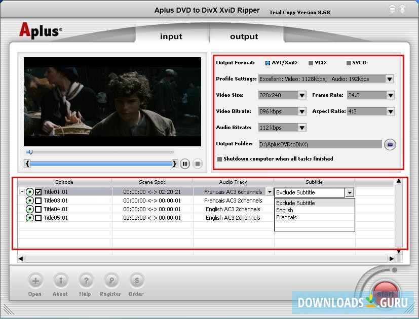 Aplus DVD to DivX XviD Ripper