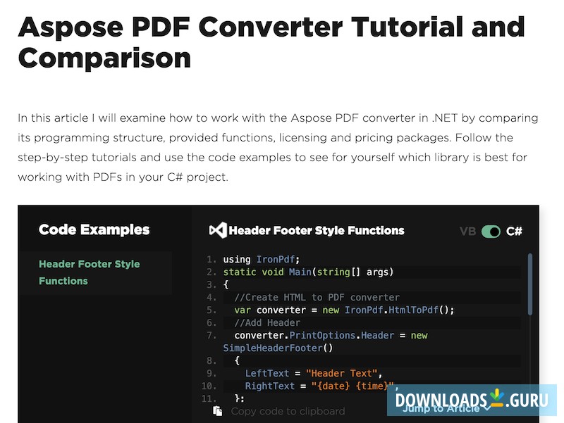 Aspose PDF Converter Tutorial