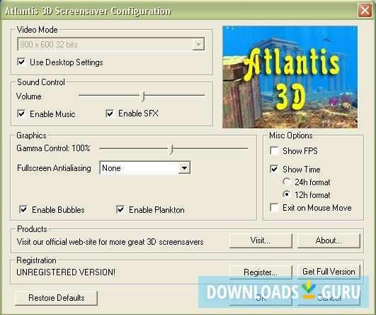 Atlantis 3D Screensaver